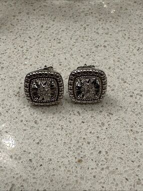 1/10 ct. t.w. Diamond Square Sterling Silver Stud Earrings - Belk